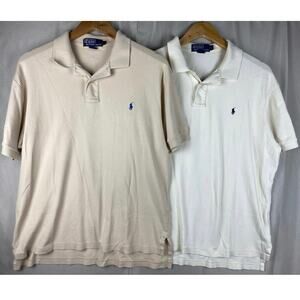 Vintage Polo Ralph Lauren Lot of 2 Polo Shirts Men’s sz Large Neutral Colors